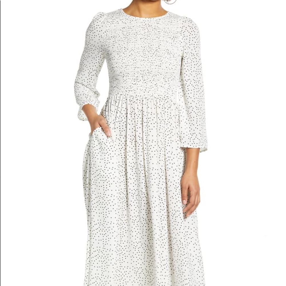 NWT • CODE X MODE • SMOCKED BODICE MIDI DRESS